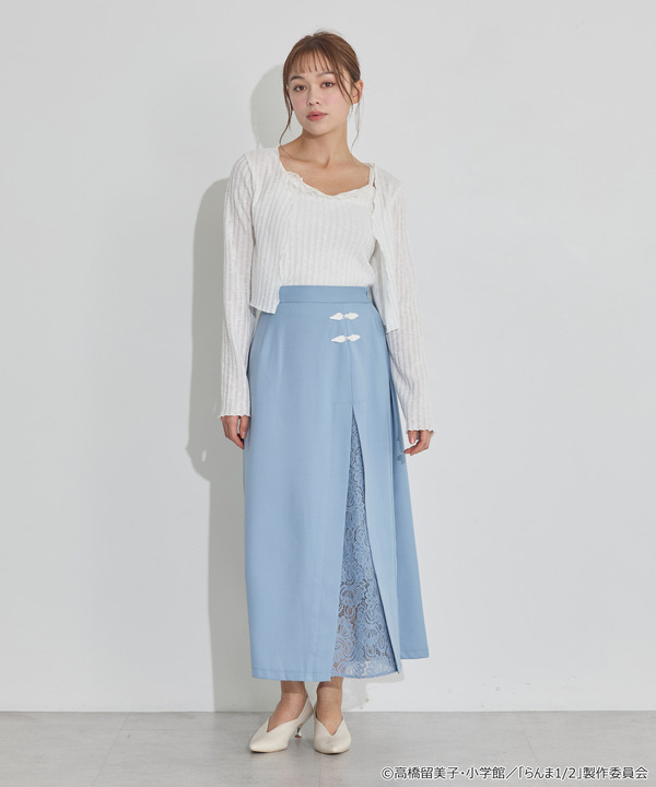 TVアニメ『らんま1/2』× earth music＆ecology Japan Label「チャイナスカート」ライトブルー　着用イメージ（C）高橋留美子・小学館/「らんま1/2」製作委員会