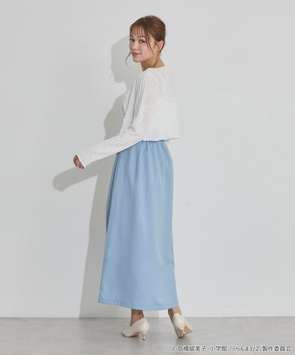 TVアニメ『らんま1/2』× earth music＆ecology Japan Label「チャイナスカート」ライトブルー　着用イメージ（C）高橋留美子・小学館/「らんま1/2」製作委員会