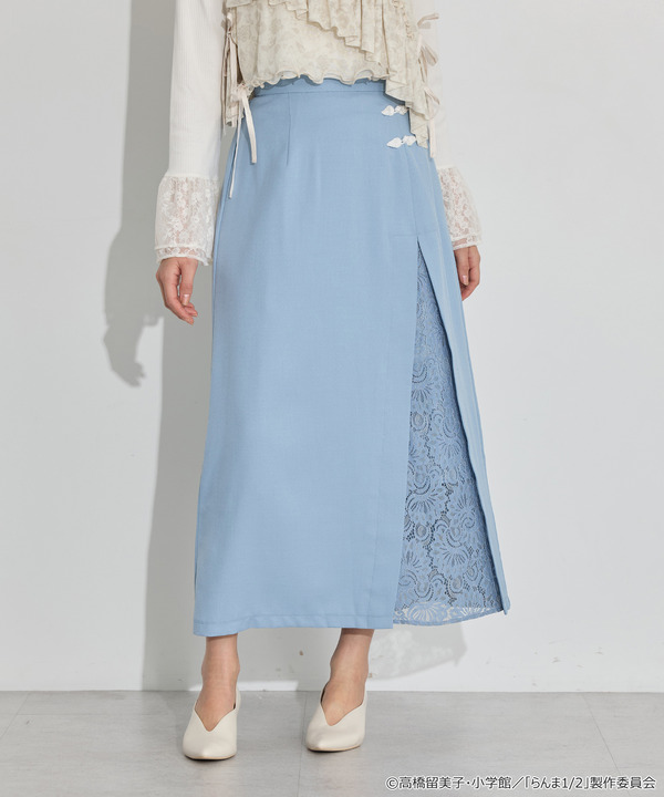 TVアニメ『らんま1/2』× earth music＆ecology Japan Label「チャイナスカート」ライトブルー　着用イメージ（C）高橋留美子・小学館/「らんま1/2」製作委員会