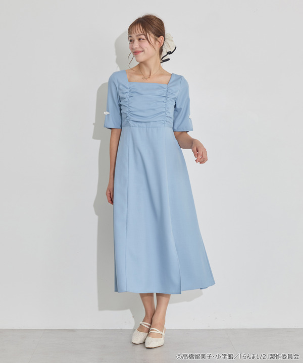 TVアニメ『らんま1/2』× earth music＆ecology Japan Label「チャイナワンピース」ライトブルー　着用イメージ（C）高橋留美子・小学館/「らんま1/2」製作委員会