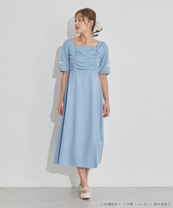 TVアニメ『らんま1/2』× earth music＆ecology Japan Label「チャイナワンピース」ライトブルー　着用イメージ（C）高橋留美子・小学館/「らんま1/2」製作委員会