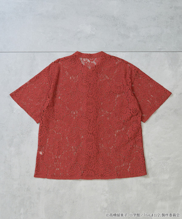 TVアニメ『らんま1/2』× earth music＆ecology Japan Label「チャイナレースシャツ」ボルドー（C）高橋留美子・小学館/「らんま1/2」製作委員会