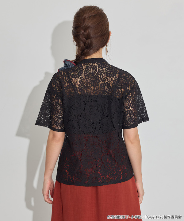 TVアニメ『らんま1/2』× earth music＆ecology Japan Label「チャイナレースシャツ」ブラック　着用イメージ（C）高橋留美子・小学館/「らんま1/2」製作委員会