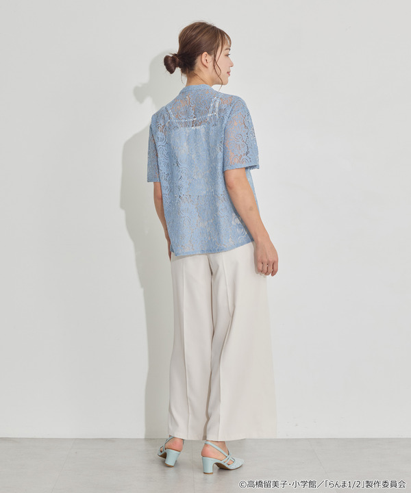 TVアニメ『らんま1/2』× earth music＆ecology Japan Label「チャイナレースシャツ」ライトブルー　着用イメージ（C）高橋留美子・小学館/「らんま1/2」製作委員会