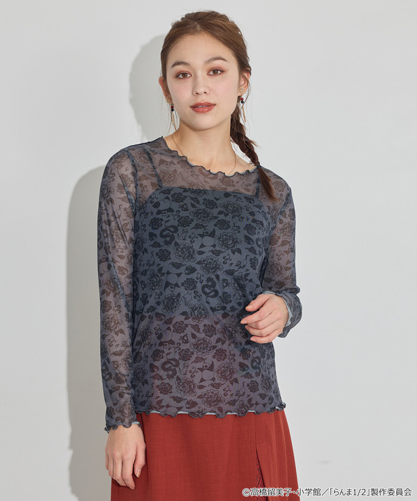 TVアニメ『らんま1/2』× earth music＆ecology Japan Label「シアートップス」ブラック　着用イメージ（C）高橋留美子・小学館/「らんま1/2」製作委員会