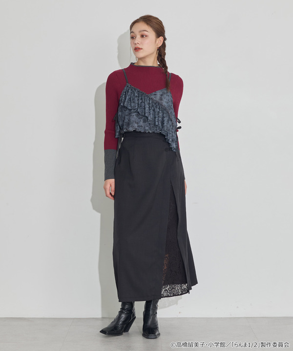 TVアニメ『らんま1/2』× earth music＆ecology Japan Label「シアービスチェ」ブラック　着用イメージ（C）高橋留美子・小学館/「らんま1/2」製作委員会