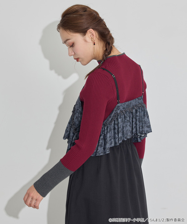 TVアニメ『らんま1/2』× earth music＆ecology Japan Label「シアービスチェ」ブラック　着用イメージ（C）高橋留美子・小学館/「らんま1/2」製作委員会