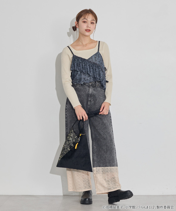 TVアニメ『らんま1/2』× earth music＆ecology Japan Label「シアービスチェ」ブラック　着用イメージ（C）高橋留美子・小学館/「らんま1/2」製作委員会