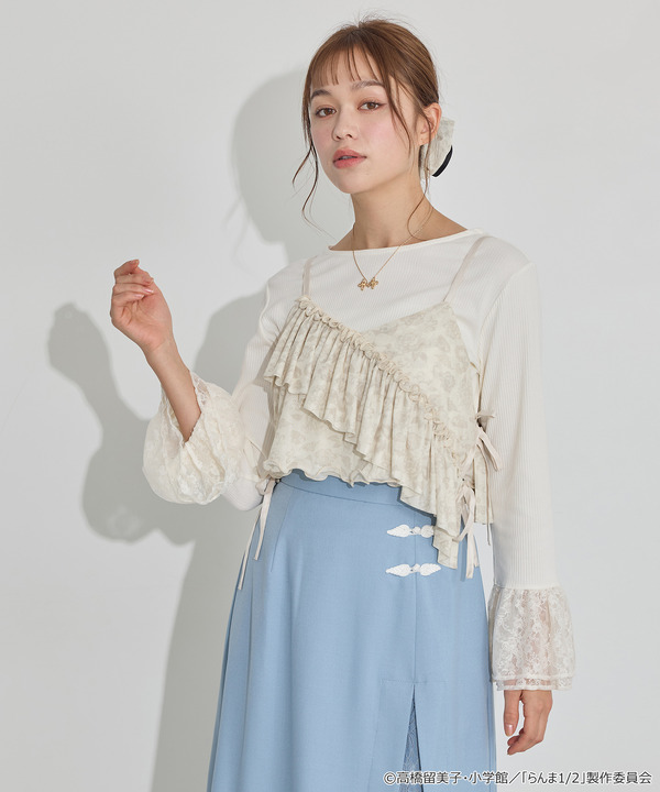 TVアニメ『らんま1/2』× earth music＆ecology Japan Label「シアービスチェ」アイボリー　着用イメージ（C）高橋留美子・小学館/「らんま1/2」製作委員会