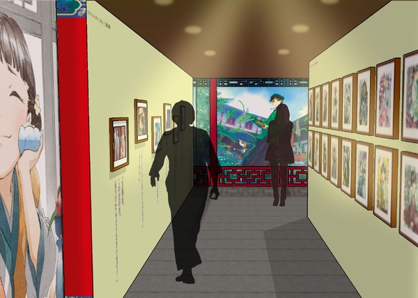 しのとうこによる美麗イラストの額装展示・フォトスポット