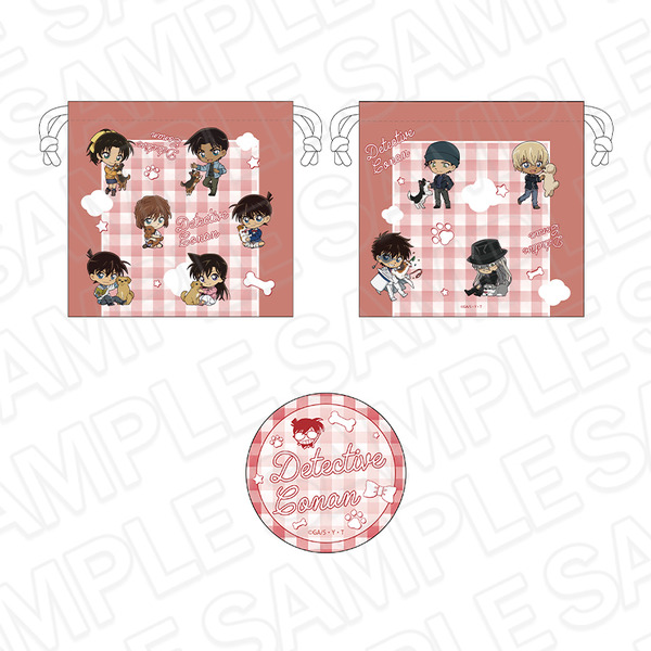 巾着&缶ミラーセット　デフォルメいぬ ver.2