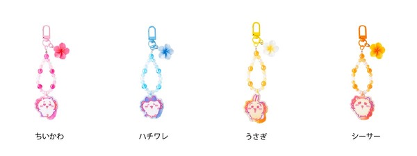 ビーズ付きアクリルストラップ　4種　各1,320円