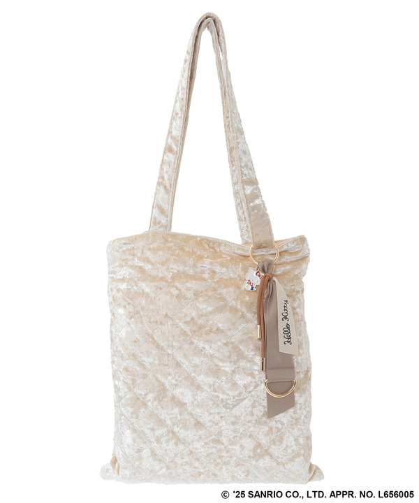 サンリオキャラクターズ×Green Parks 「チャーム付きベロアバッグ」ハローキティ