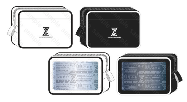 クロノヴァ学園school days エナメルバッグ風ポーチ WHITE/BLACK