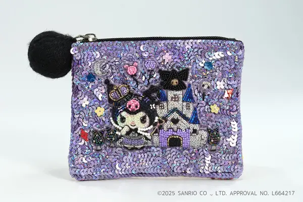 スパンコール刺繍ポーチ“Kuromi”    ¥9,690(税込)