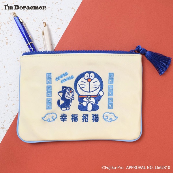 I'm Doraemonシリーズ「刺繍フラットポーチ」