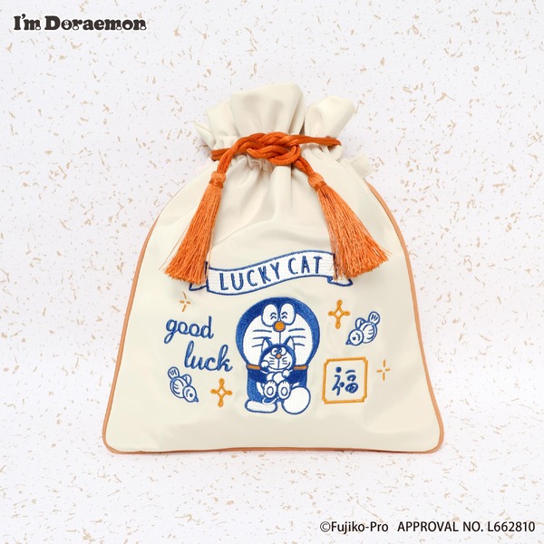 I'm Doraemonシリーズ「刺繍巾着ショルダーバッグ」
