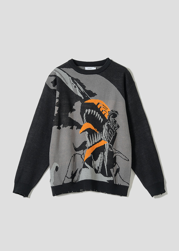 アニメ『チェンソーマン』×グラニフ「チェンソーマン 叫び｜ジャカードニット」