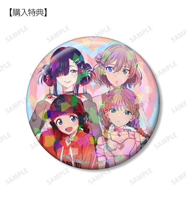 アニメ『グリッドマン ユニバース』描き下ろし 南 夢芽＆飛鳥川ちせ＆ムジナ＆ひめ Y2K ver. 75mmホログラム缶バッジ AMNIBUS＆アニメイト限定特典