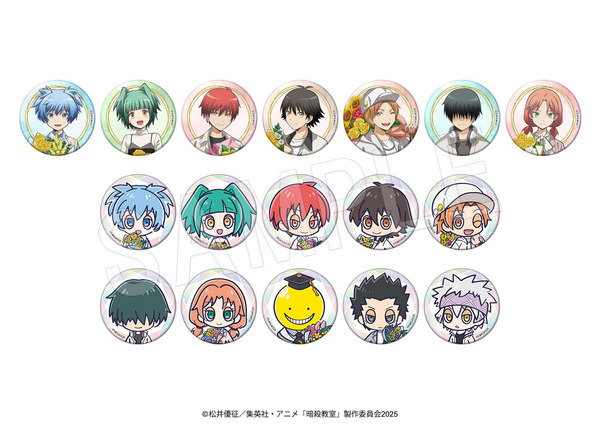 アニメ『暗殺教室』トレーディングホロ缶バッジ フラワーブーケver.（C）松井優征／集英社・アニメ「暗殺教室」製作委員会2025