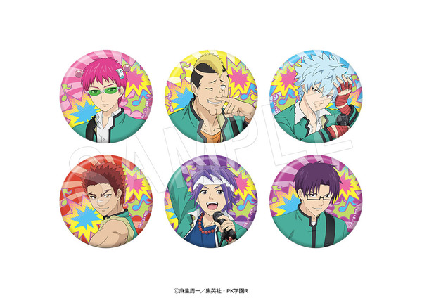 アニメ『斉木楠雄のΨ難』トレーディングホロ缶バッジ バンドver.（C）麻生周一／集英社・PK学園R