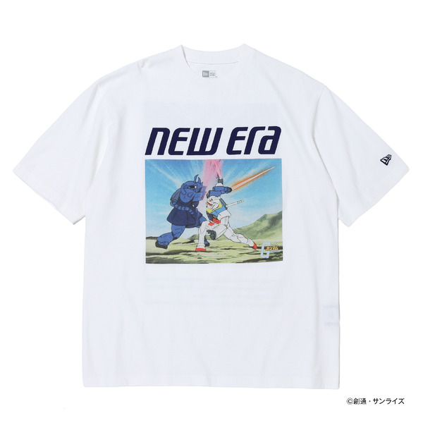 ニューエラ「半袖 ウォッシュドコットン Tシャツ 機動戦士ガンダム オフホワイト」Front