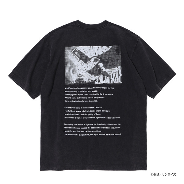 ニューエラ「半袖 ウォッシュドコットン Tシャツ 機動戦士ガンダム ブラック」Back