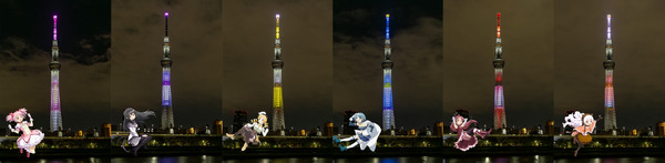 「東京スカイツリー×魔法少女まどか☆マギカ　月夜のワルツ」特別ライティング点灯を実施