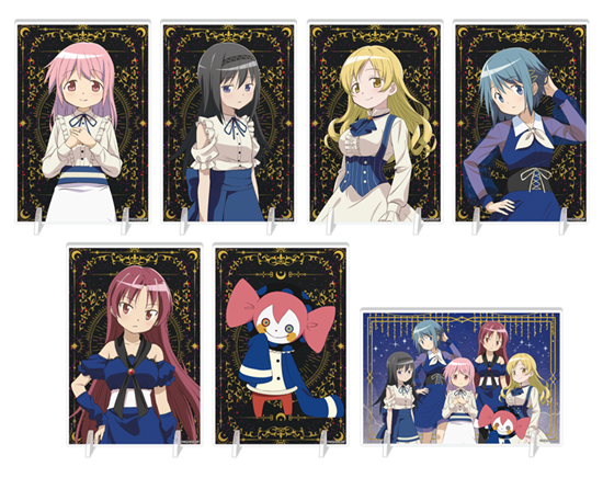 「魔法少女まどか☆マギカ in NAMJATOWN」のミニゲーム「廻れ！ワルプルギスの夜ガラポン」A賞：箔入りアクリルボード（全7種）