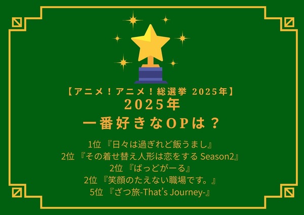 【2025年一番好きなOPは？】第1位～第5位を一気に見る