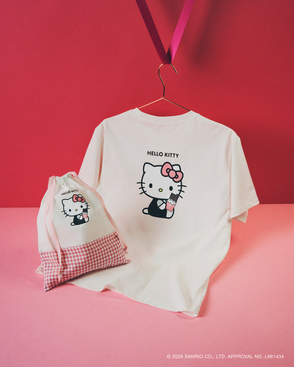 HELLO KITTY × ROPE' PICNIC「巾着付きアソートTシャツ」