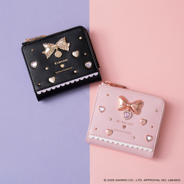 SAMANTHAVEGA「クロミ」折財布（上）、「マイメロディ」折財布