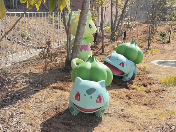 「カヤツリタウン」の至る所にポケモンがいます