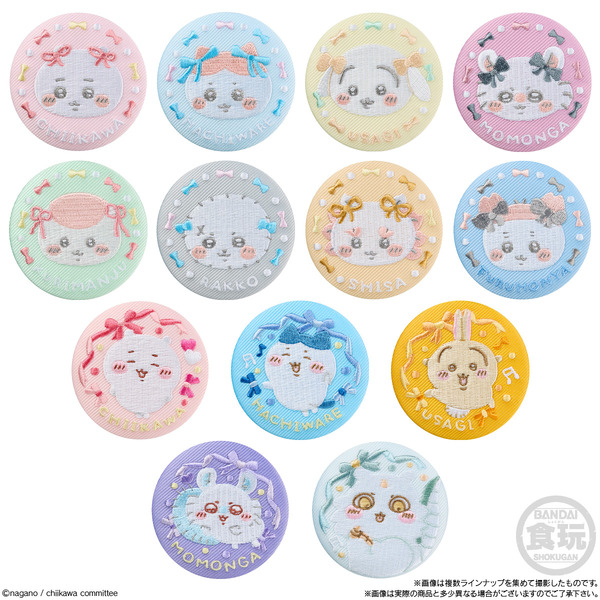 「ちいかわ 刺繍缶バッジビスケット２」刺繍缶バッジ