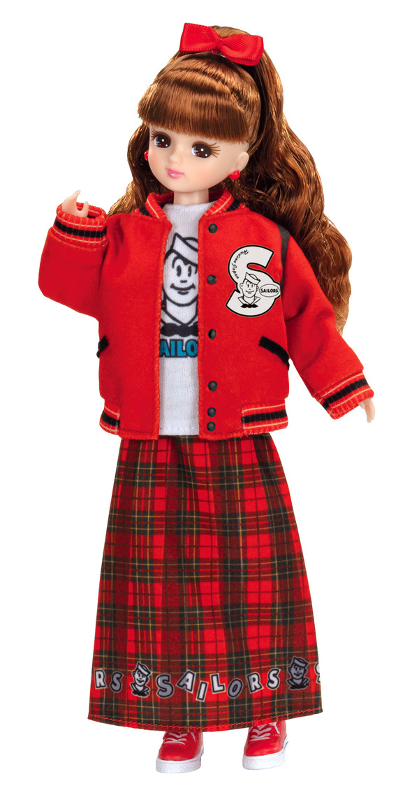 「リカちゃんくじ×セーラーズ」ラスト賞 リカちゃん 赤いスタジャンスタイル