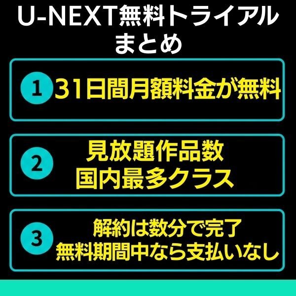 U-NEXT無料トライアルまとめ
