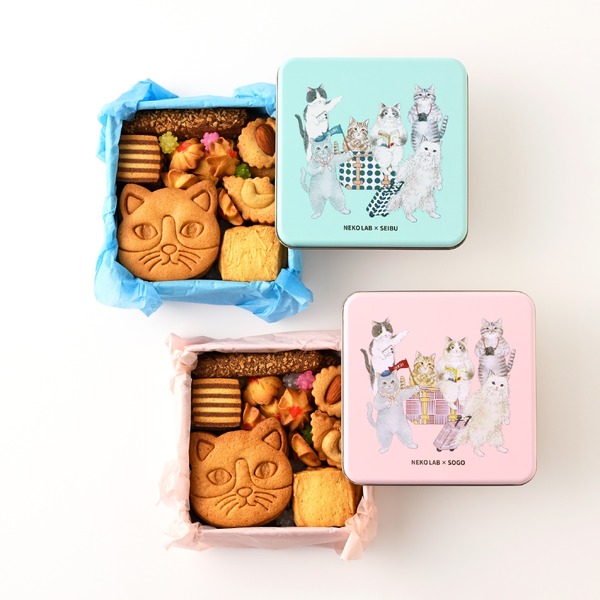NEKO LAB／西武×NEKO LAB　オリジナルデザインクッキー缶、そごう×NEKO LAB　オリジナルデザインクッキー缶
