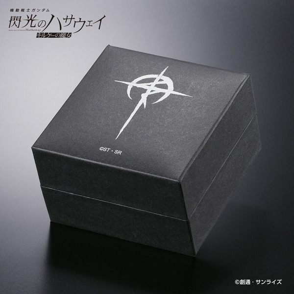 「機動戦士ガンダム 閃光のハサウェイ キルケーの魔女 マフティーマーク腕時計」オリジナルのスリーブ付きボックス