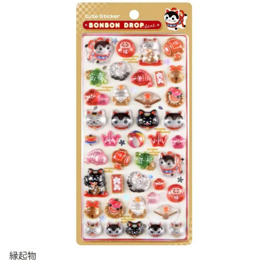 和柄・ボンボンドロップシール 縁起物