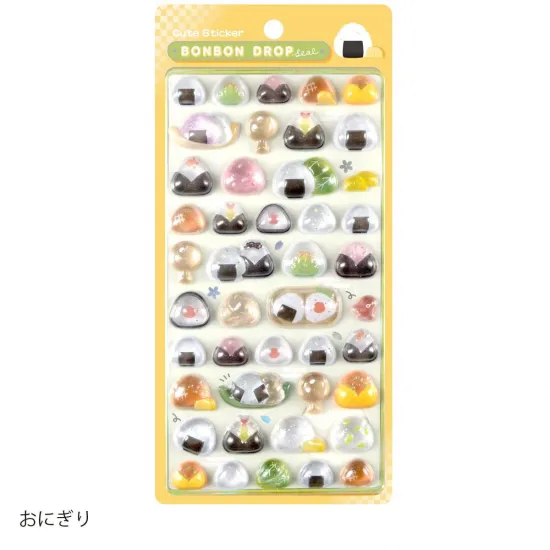 和柄・ボンボンドロップシール おにぎり