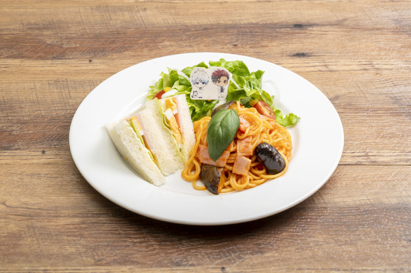 GiGOコラボカフェ「黒子のバスケ」_黒子＆火神　ゆで卵サンドとトマトソースパスタセット