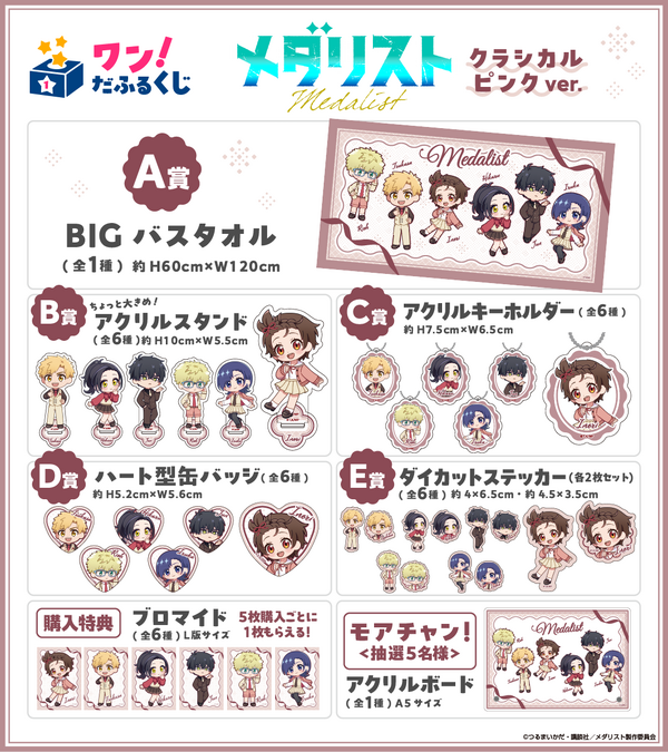 ワン！だふるくじ『メダリスト』クラシカルピンクver.　各賞ラインナップ