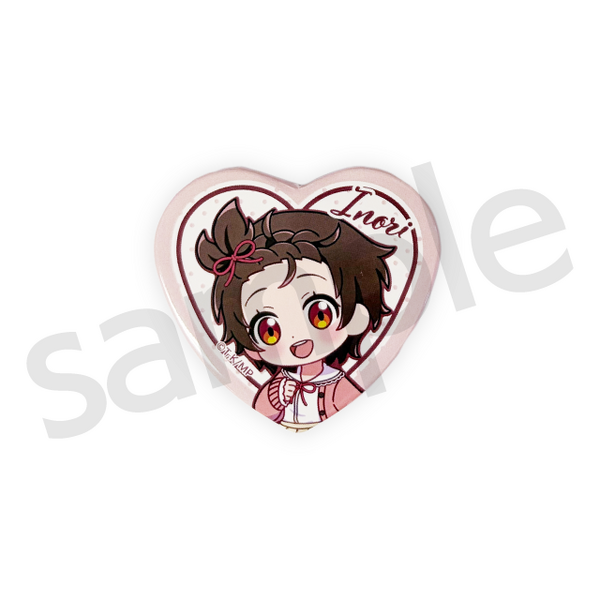 ワン！だふるくじ『メダリスト』クラシカルピンクver.　D賞：ハート型缶バッジ 結束いのり