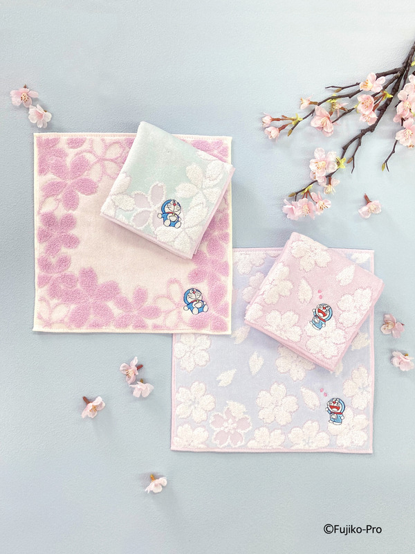 『ドラえもん』さくら柄タオルハンカチ