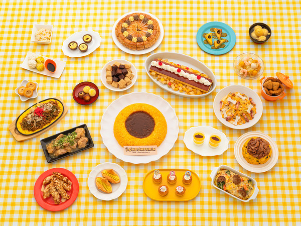 サンリオピューロランド 4F 館のレストランの「POMPOMPURIN 30th Anniversary」を記念したスペシャルメニュー