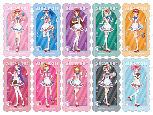 描き下ろし レトロストライプver. トレーディングダイカットステッカー（全10種）