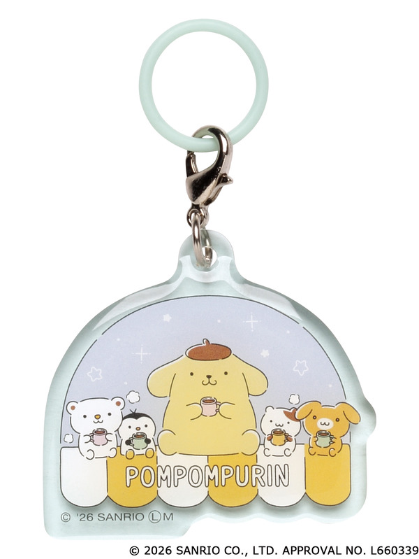 「ポムポムプリン　ぼくの一日♪クリアチャーム 」