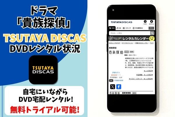 ドラマ『貴族探偵』  TSUTAYA DISCAS取り扱い状況