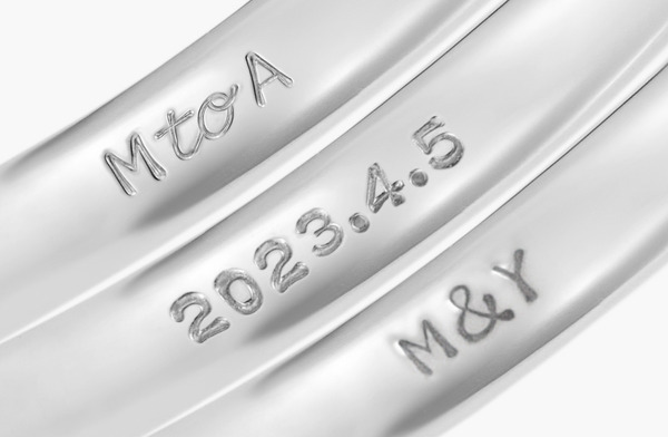 「シンプル＆選べるマーク 婚約指輪・結婚指輪」指輪のサイズと刻印を選択