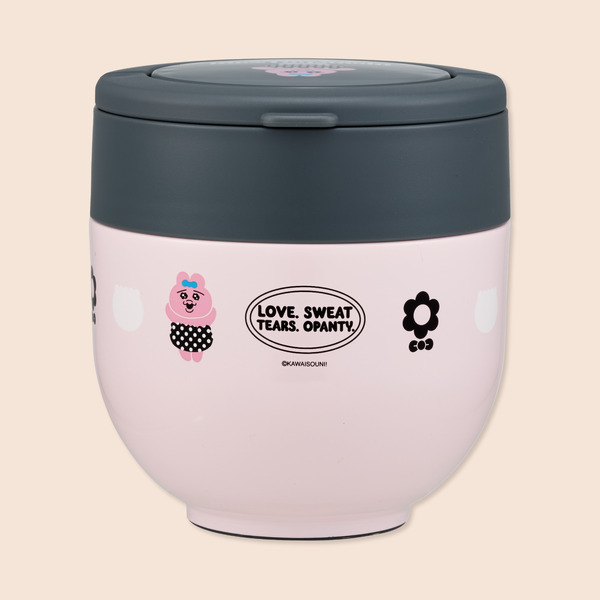 おぱんちゅうさぎ」折りたたみハンドル付保温ランチジャー